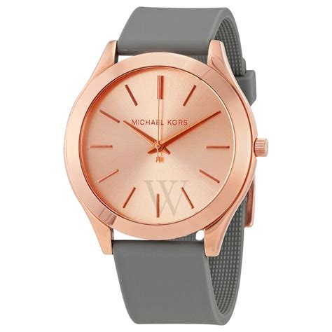 Women's Slim Runway Grey Rubber Rose Dial 